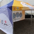 3x6m pop up teltta, jonka ulkonäkö on teetty digipaino menetelmällä - 100% asiakkaan aineiston mukaisesti